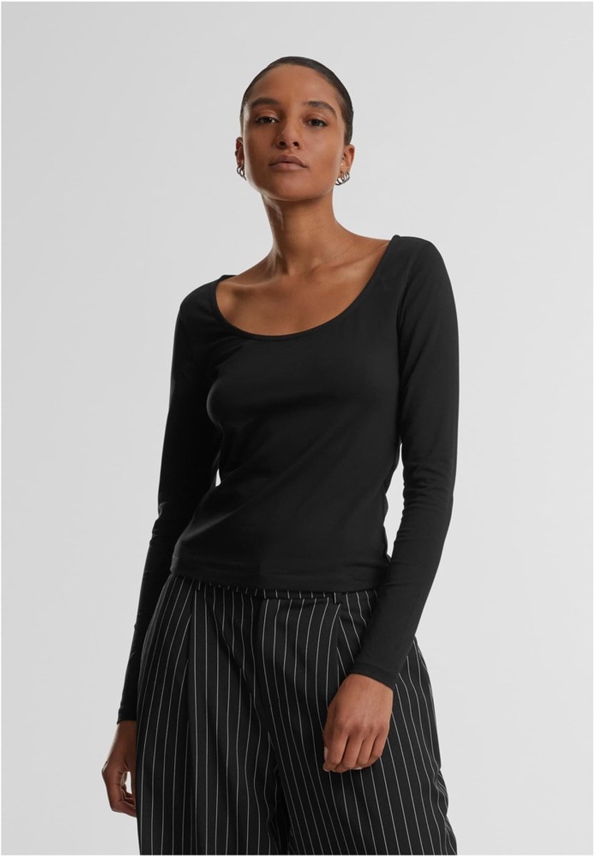 Urban Classics Wide Neck Longsleeve top 3XL Zwart