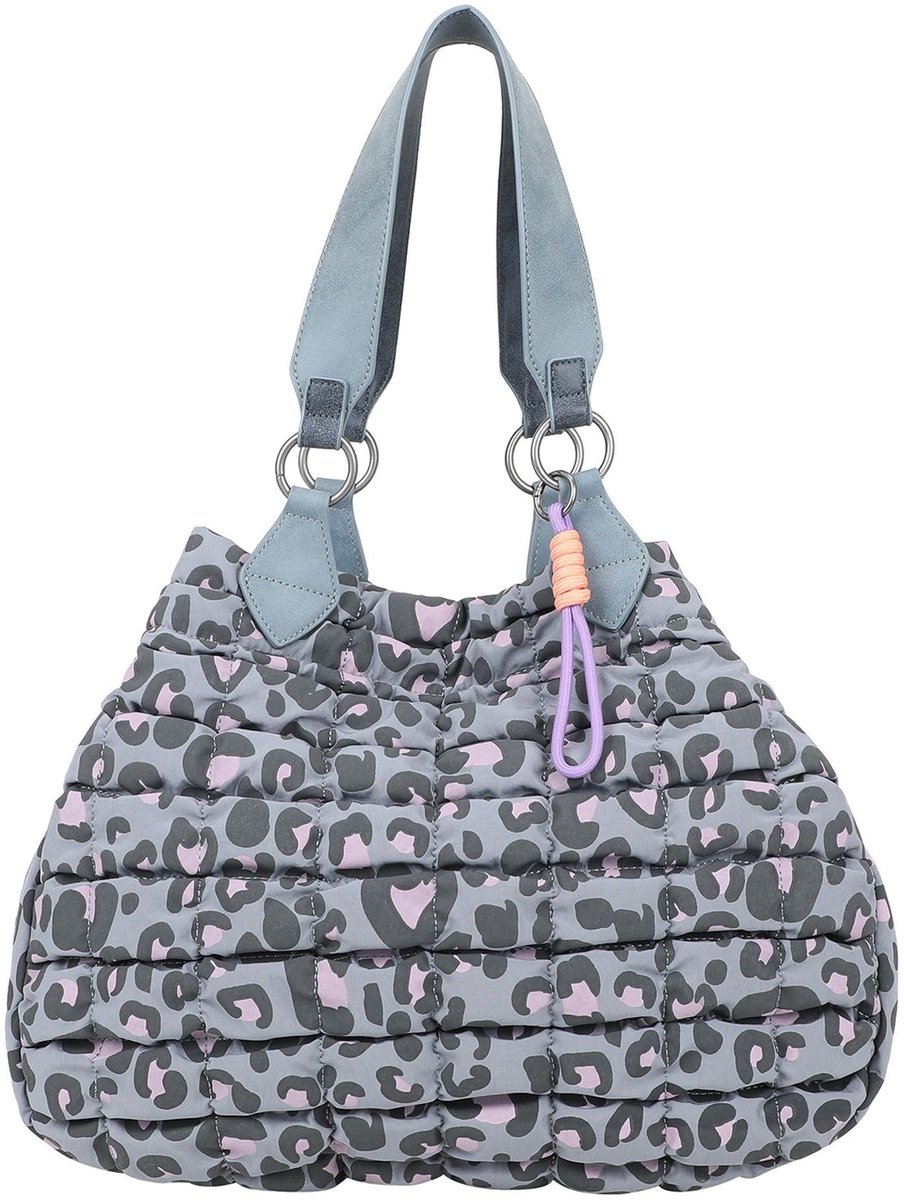 Fritzi aus Preußen schoudertas Izzy Medium Limited Leo Bubble Shoulder Bag Soft Blue blauwgrijs