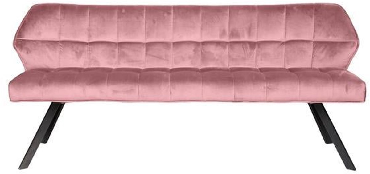 Eetkamerbank Roze Velours (180cm lang) - Eettafel Bank met Zachte Kussens in Roze Velours - Luxe Bank Industrieel voor Eetkamer met Comfortabele Zitting en Rugleuning (180x59x84) Industriele Eetbank