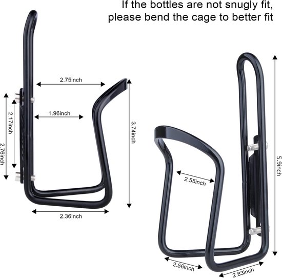 1x Bidonhouder aluminium - Mountainbike Racefiets bidonhouders - Bidonhouder -Bidonhouder fiets - Universele bekerhouder - Mountainbikes - Universele bekerhouder voor fietsen - Fiets - Hoogwaardige aluminium bidonhouder voor fietsen - Zwart — afbeelding 5