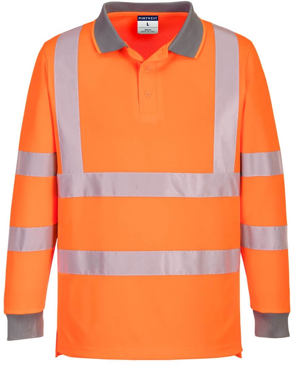 Portwest Eco Hi-Vis L/S Polo (6 stuks) EC11 - Oranje - XXL