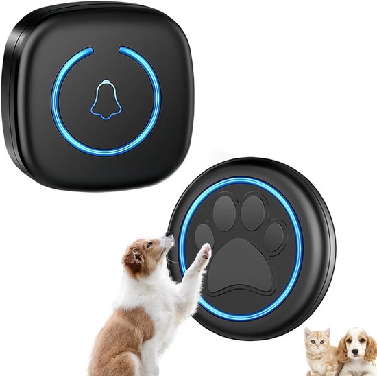 Gsedaox - Cloche sans fil pour chat/chien - Sonnette intelligente à LED pour chiens - Sonnette étanche avec portée de 300 m - 60 sonneries - 5 niveaux de volume réglables