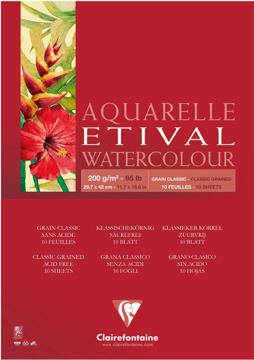 Clairefontaine Etival Aquarelblok Klassieke Korrel