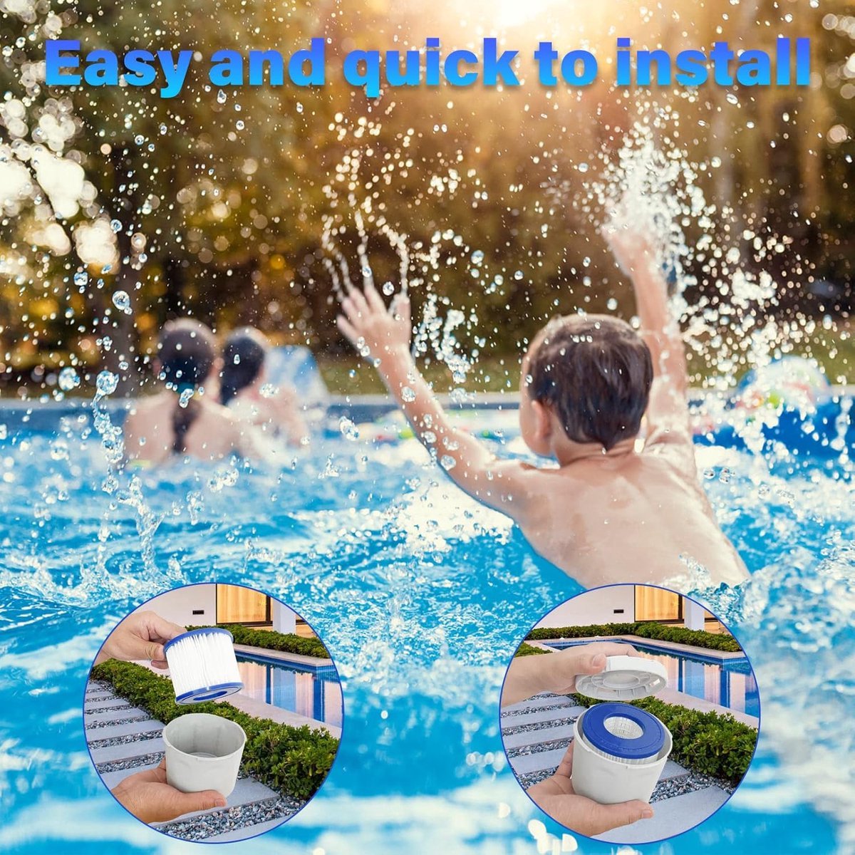 4 x Filter VI voor zwembad - geschikt voor Bestway Miami, Lay-Z-Spa Pool filter - Filterpatroon VI — afbeelding 5
