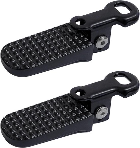 QWORK® Fietssteunen, Bmx-steunen, Aluminium Fietsvoetsteunen, Voor Bmx, Mountainbike, Racefiets, Stuntsteunen, 100 Kg Belasting (zwart