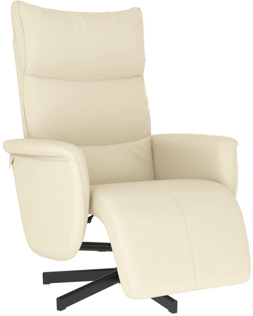 vidaXL Fauteuil - verstelbaar - met - voetensteun - kunstleer - crèmekleurig