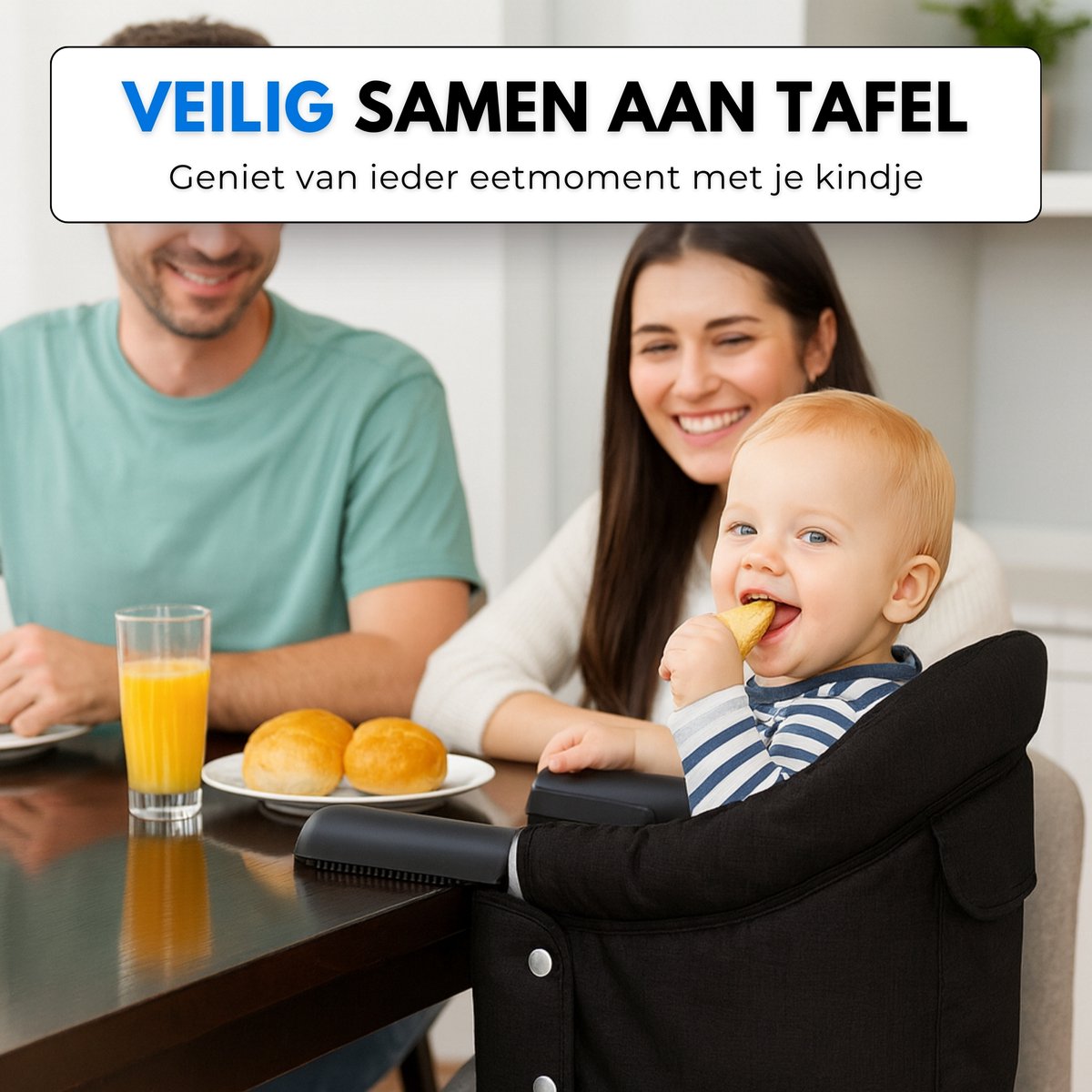 Boncy® Premium Kinderstoel - Inklapbare Eetstoel Baby Voor Aan Tafel - Inklapbaar Kinderstoeltje voor Peuter - Opvouwbare Babystoel Stoel Zitten Thuis - Peuterstoel Kinderstoelen Meegroeistoel Kinder Stoeltje - Tafelhangstoel Zitstoel High Chair Eten thumbnail 2