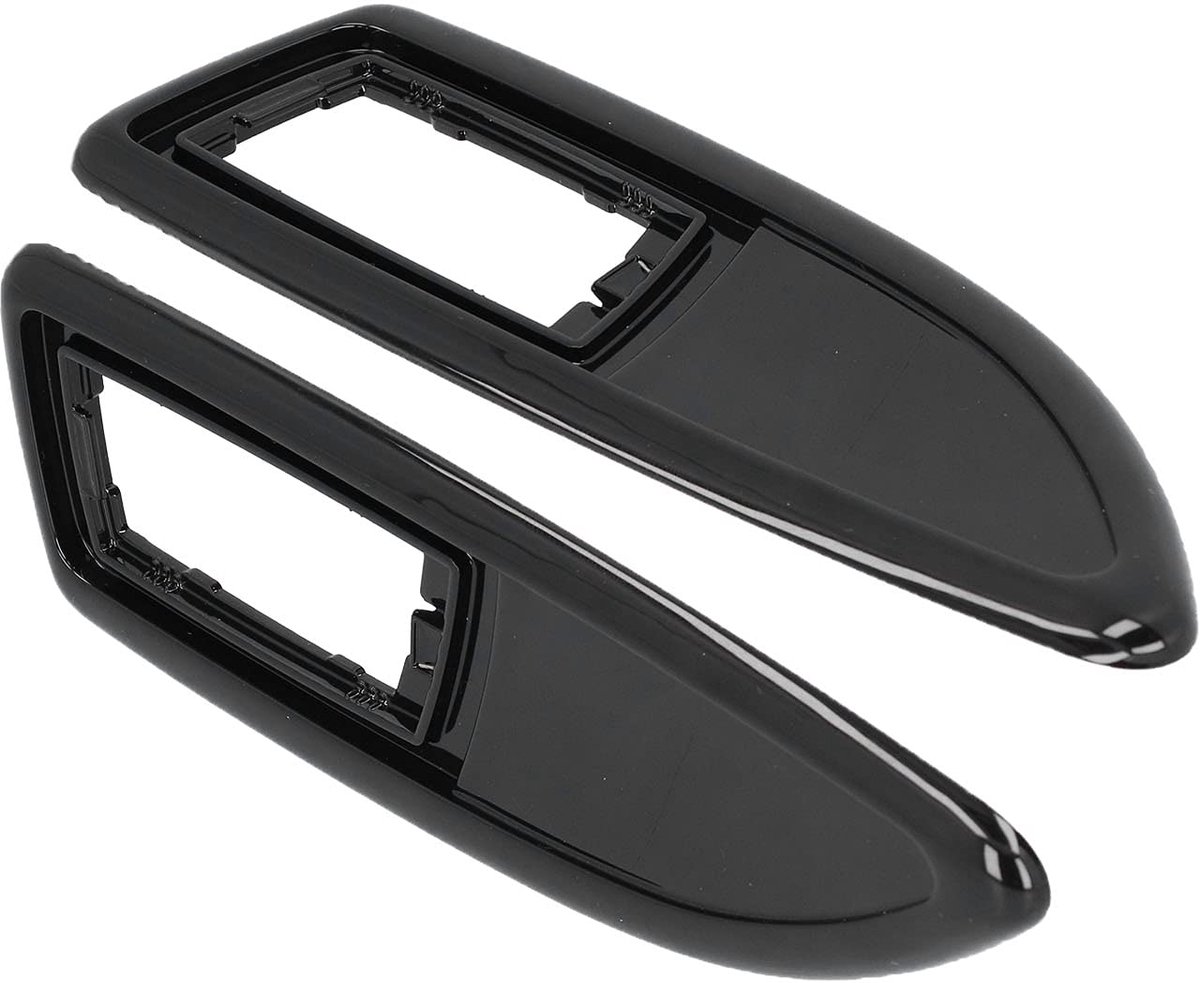 Zijlichtranden Zijknipperlichtrepeater Frameset ABS Antikras - 2 Stuks - Helder Zwart