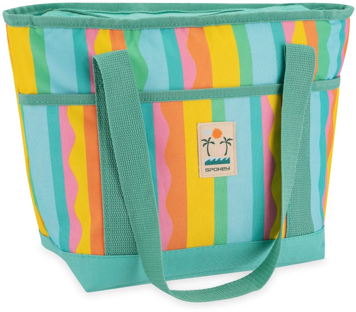 Spokey ACAPULCO Koeltas - Groen / Roze / Geel / Blauw - 39x15x27 cm - 12 liter - 600D polyester - Thermische isolatie - Lichtgewicht 285 g