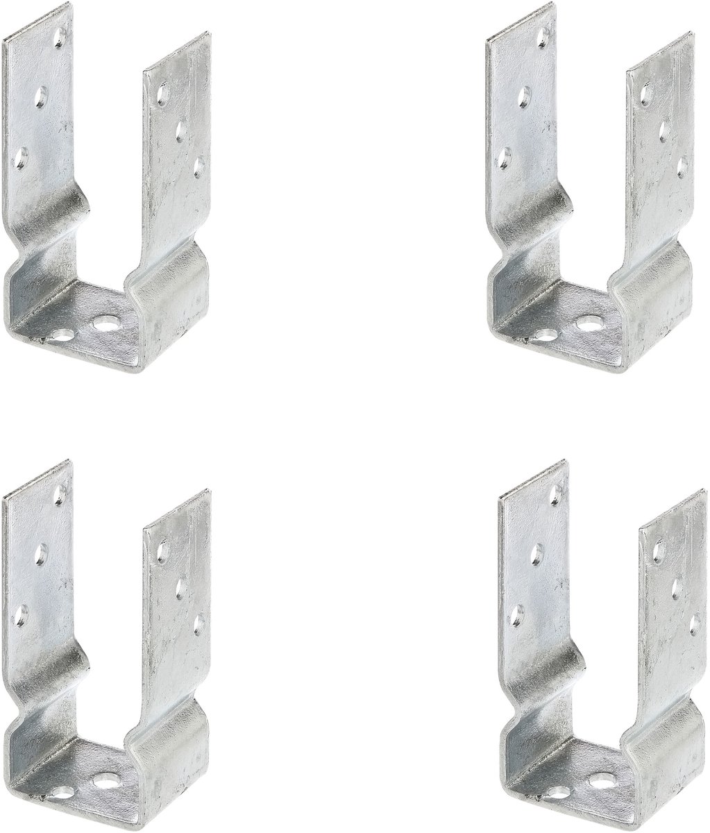 Alberts 4 x U-paaldrager, 71x150 mm, thermisch verzinkt, voor opschroeven, diepte 60 mm