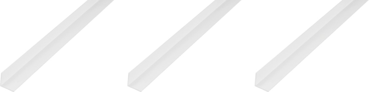 Alberts next 3 x hoekprofiel, PVC, weiß, 30 x 30 x 1 mm, lengte 2 m