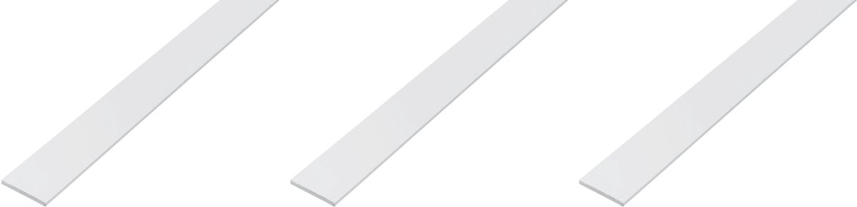 Alberts next 3 x platte strip, PVC, weiß, 25 x 2 mm, lengte 2 m