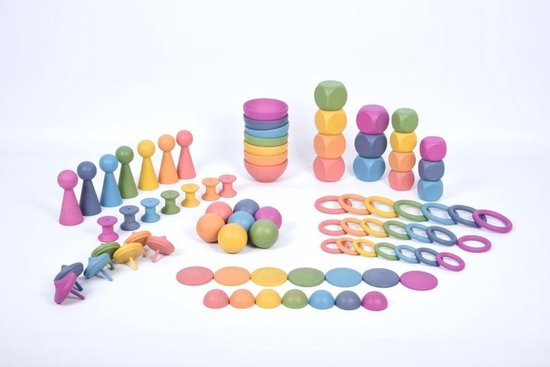 TickiT Rainbow Wooden Super Set - Mega Houten Sorteer en Speelset Groot - 84 stuks van TickiT — afbeelding 2