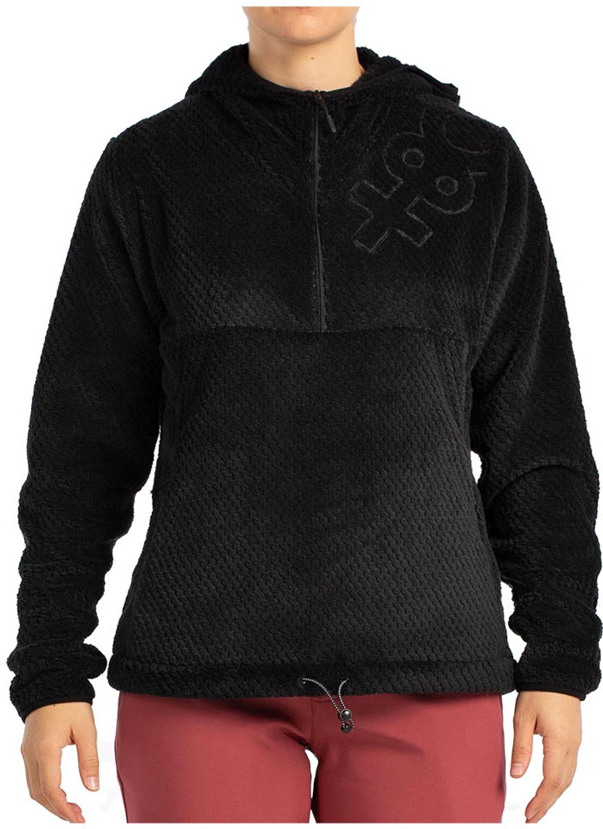 +8000 Einar Fleece Met Kap Zwart L Vrouw