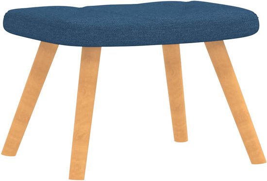 vidaXL Chaise de relaxation avec repose-pieds 62x68,5x96 cm Tissu Bleu