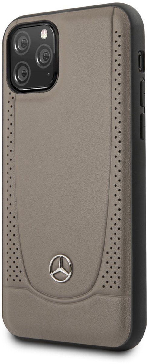 Mercedes-Benz Back cover - iPhone 11 Pro - Brown - Luxe Leer - Perforated Design
