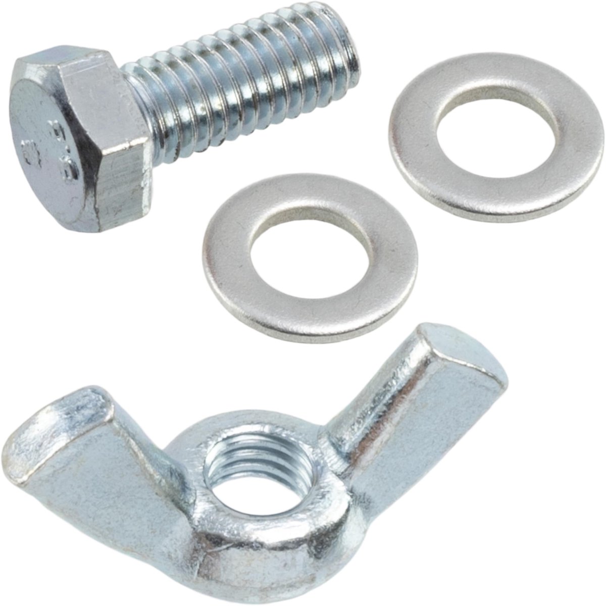 Set van 25 vleugelmoeren M5 - 50 platte ringen - 25 zeskantbouten M5x12 mm - van staal