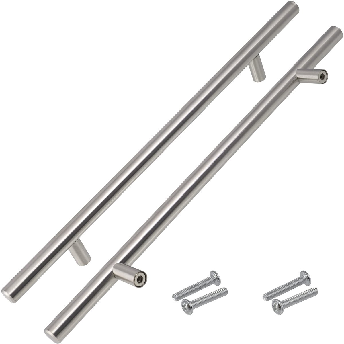 C64362 - Set van 2 meubelgrepen - 192mm afstand - metalen grepen in geborsteld zilver