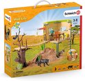 Schleich WILD LIFE Avonturenstation speelgoedverpakking met dierfiguren en mensfiguur.