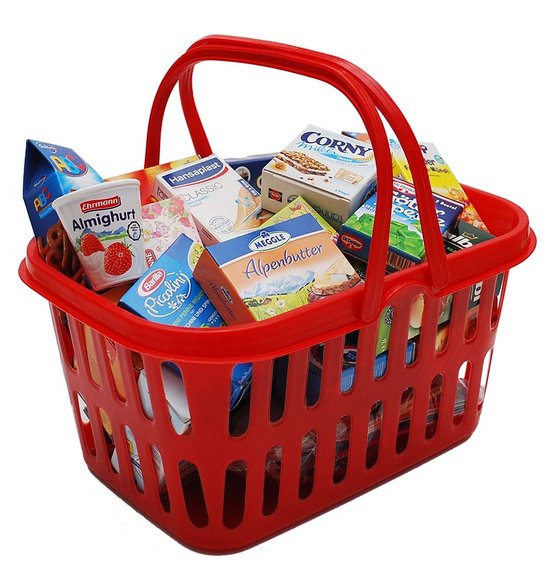 Winkelmand met vulling – rood