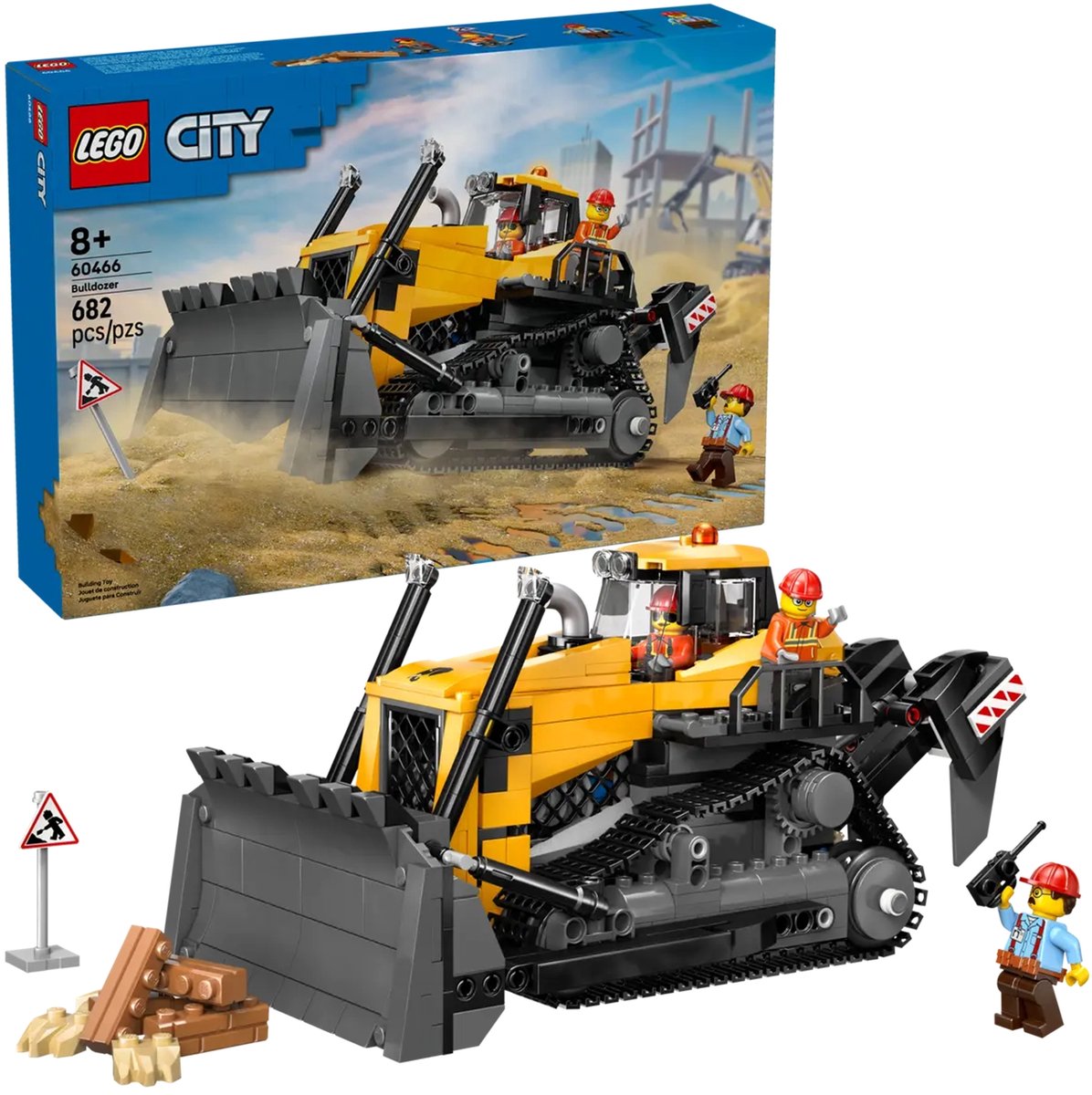 LEGO® City Gele Bulldozer, Bouwplaatsvoertuig - 60466 — afbeelding 16