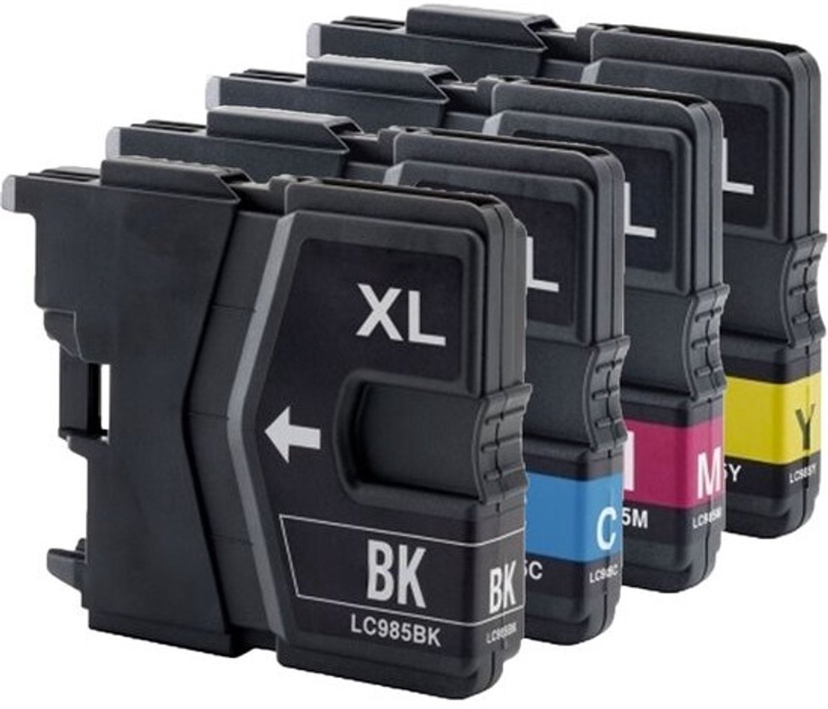 LC-985 XL Zwart + Alle Kleuren Set - Huismerk inktcartridge compatible met Brother DCP 145C \ DCP 163C \ DCP 165C \ DCP 167C \ DCP 185C \ DCP 195C \ DCP 365CN \ DCP 375CW \ DCP 383C \ DCP 385C \ DCP 387C \ DCP 395CN \ DCP 585CW \ DCP 6690CW