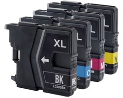 LC-985 XL Zwart + Alle Kleuren Set - Huismerk inktcartridge compatible met Brother DCP 145C \ DCP 163C \ DCP 165C \ DCP 167C \ DCP 185C \ DCP 195C \ DCP 365CN \ DCP 375CW \ DCP 383C \ DCP 385C \ DCP 387C \ DCP 395CN \ DCP 585CW \ DCP 6690CW