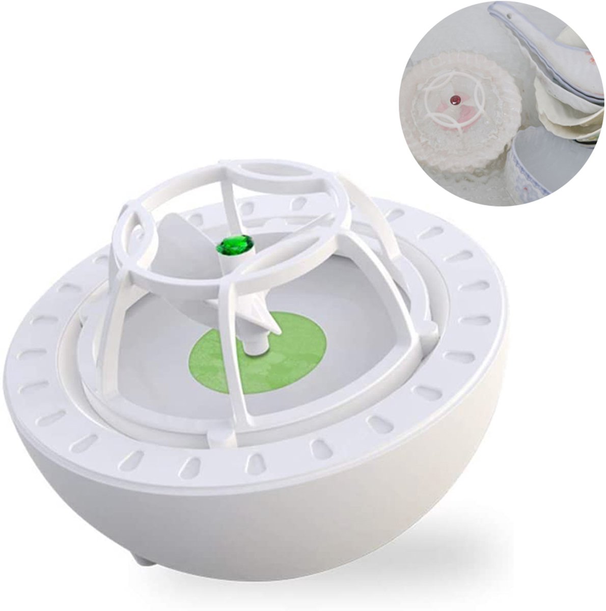 TuseRxln Mini Vaatwasser - Draagbare Reiniger - Compact voor Vaatwerk, Fruit en Groente - 1x - Kleine Keuken, Groen