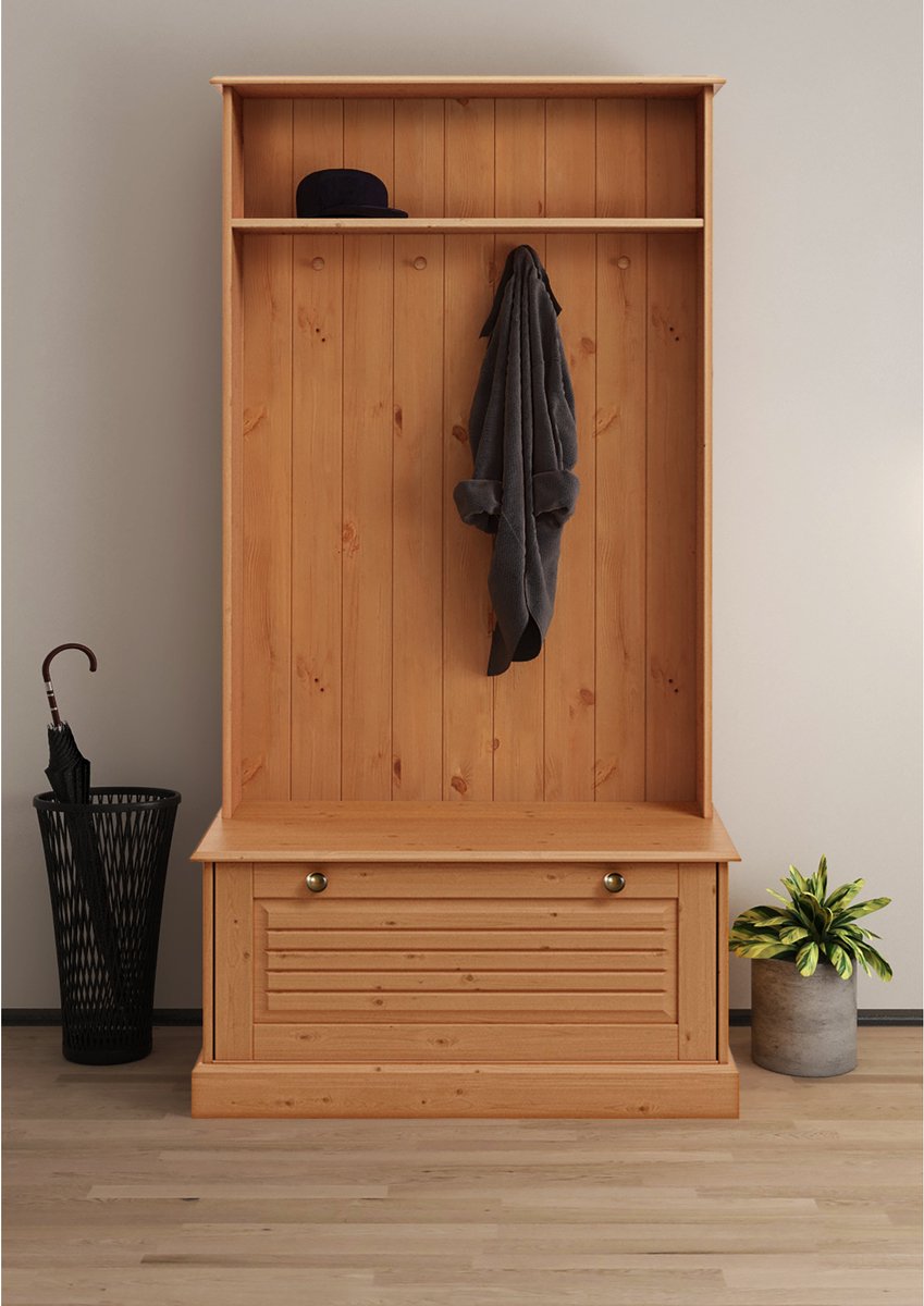 Notio Living Mille-Kleerkast - 1-Klep - Natuur Grenen Bruin