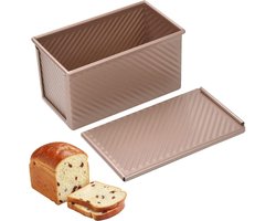 broodbakvorm- broodvorm-Broodpan met deksel - Deegcapaciteit - Geschikt voor het bakken van zelfgebakken brood in de oven - Anti-aanbaklaag broodpan - broodpan - voor sandwichbrood (19*9.5*8)