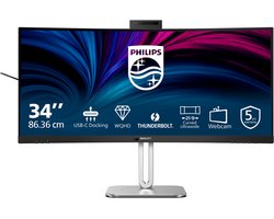 Philips 6000 series 34B2U6603CH - Ultrawide Webcam Monitor - Thunderbolt 4 - USB-C 100w - Smart KVM - 34 inch