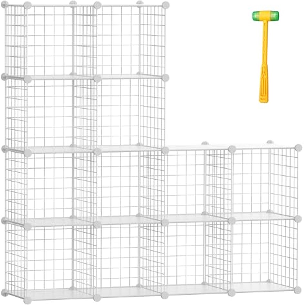 Kast Organizer met 12 Cubes, Metalen Plank Rek voor Boeken en Speelgoed