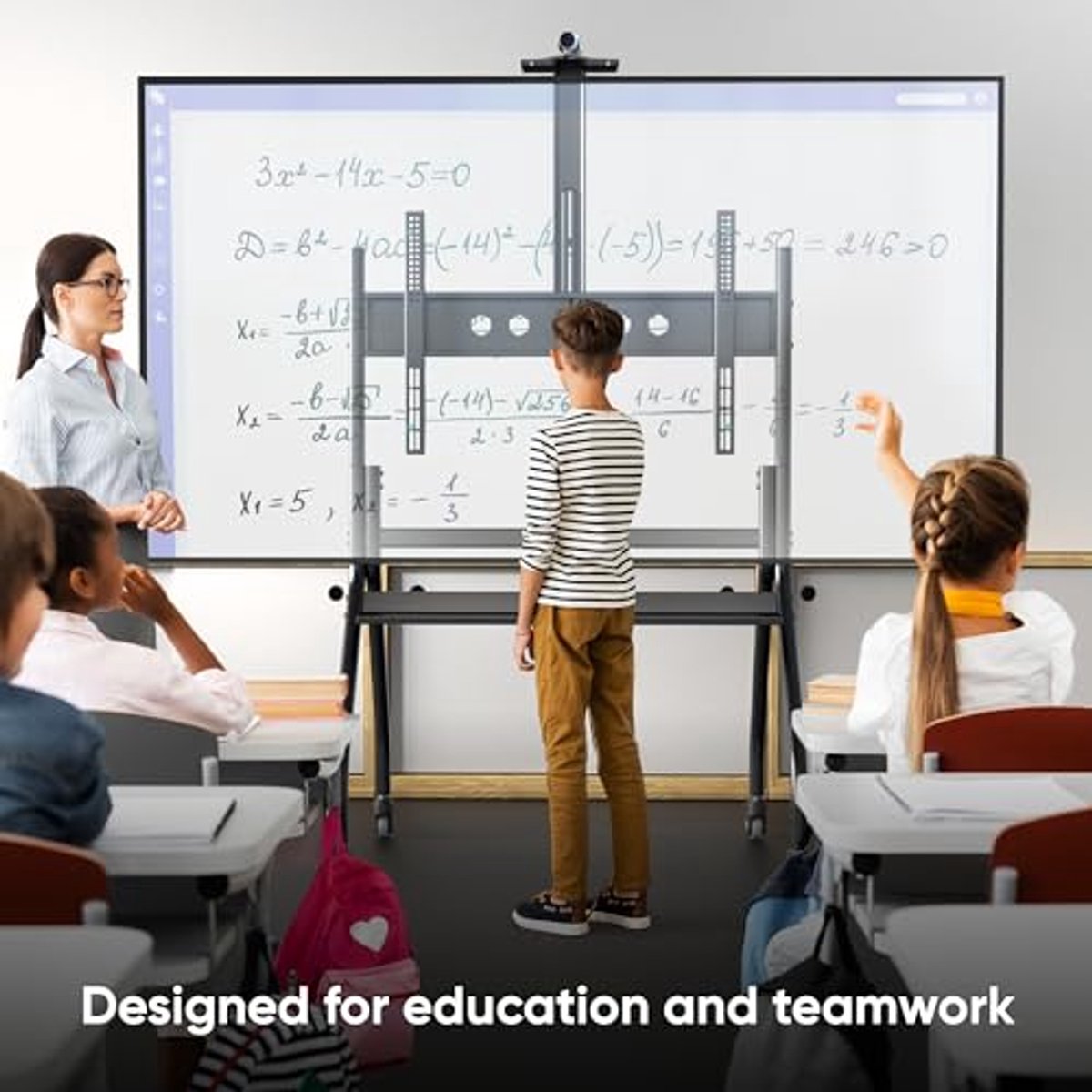 Mobiele TV Stand op Wielen voor 60-120 Inch Schermen - Tot 120kg Draagvermogen