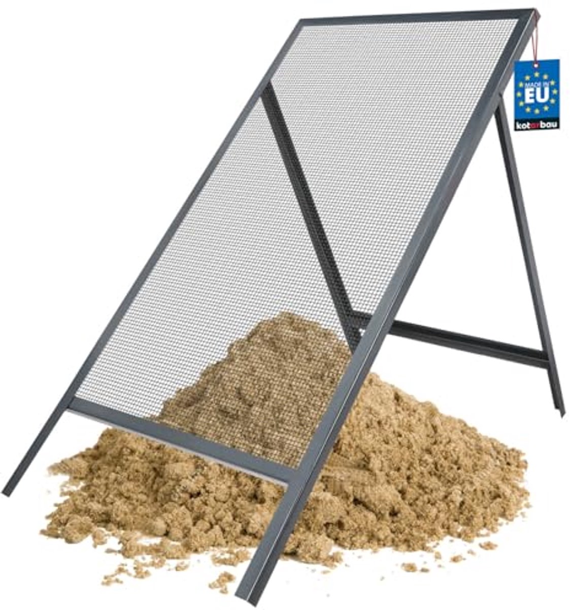 Doorwerpzeef 60 x 120 cm - staal, tuinzeef, compostrooster voor grond