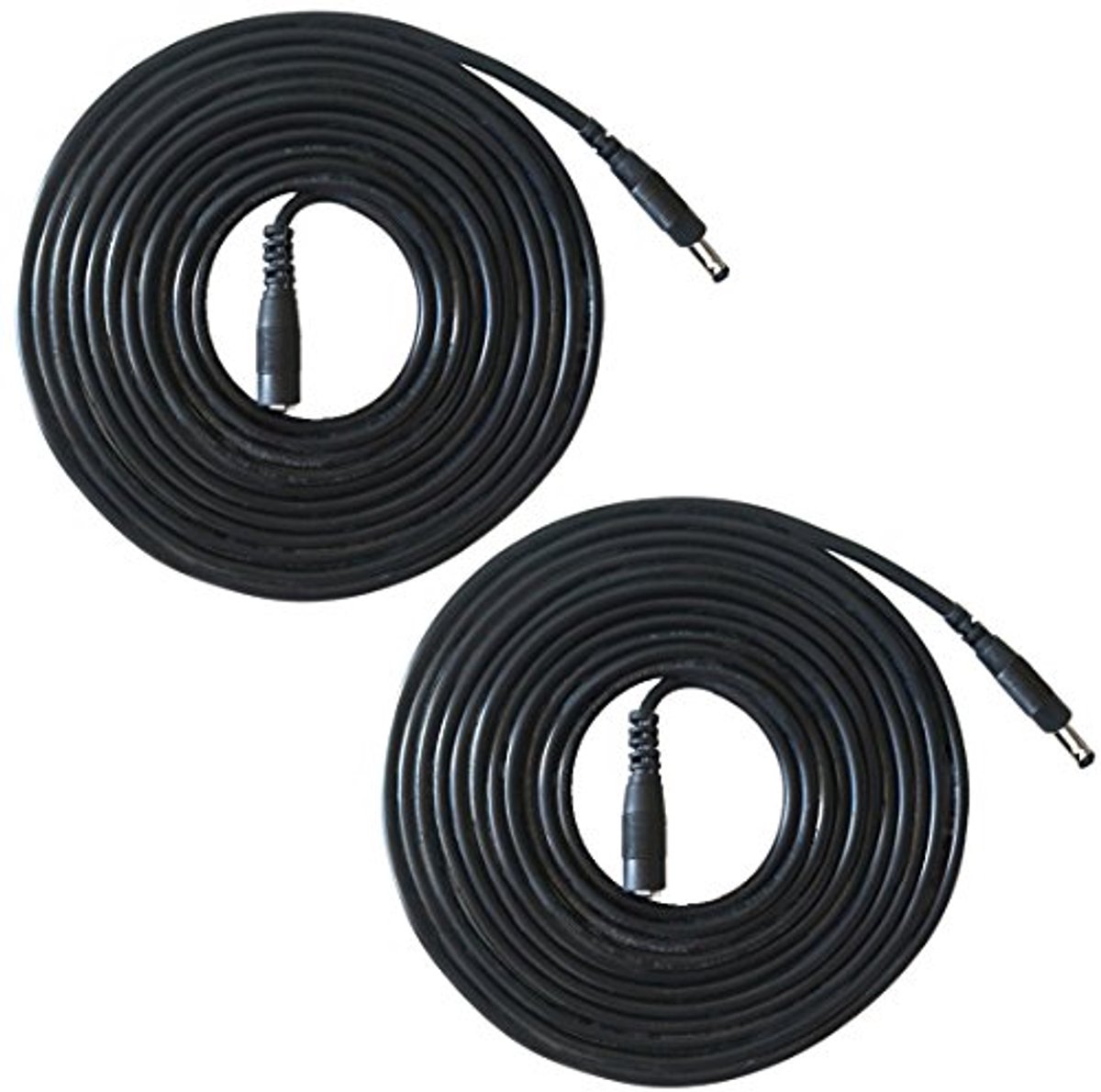 Verlengkabel 3,5 mm x 1,35 mm Man naar Vrouwelijke DC Connector voor Draadloze IP-camera - 2 Stuks 2m Zwart