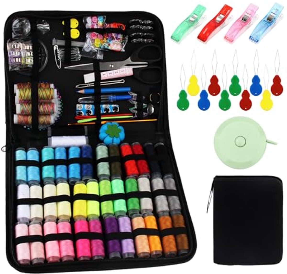 241-delige naaiset met garen, naalden en accessoires voor beginners en doe-het-zelvers