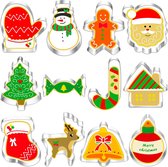 30 stuks uitsteekvormpjes voor Kerst, mini-uitsteekvormpjes, roestvrij staal, kleine uitsteekvormpjes, kerstuitsteekvormen voor het versieren van taarten, suikertaarten en koekjes