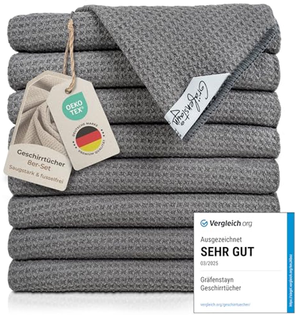 Set van 8 Microvezel Vaatdoeken - Absorberende en Pluisvrije Keukenhanddoeken 50x70 cm