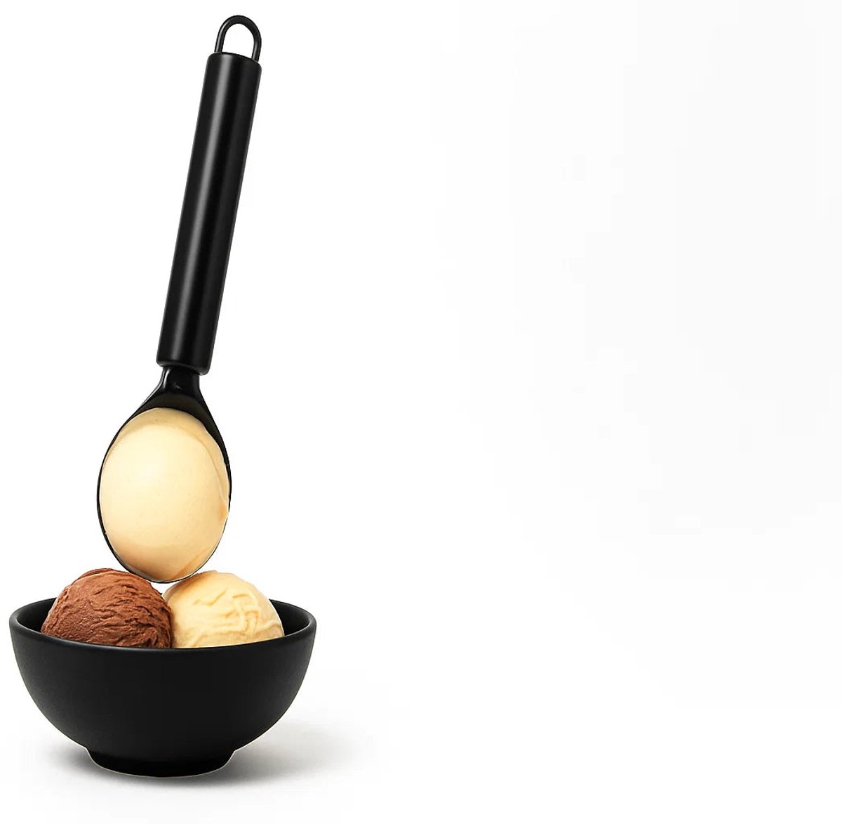 Cookinglife IJslepel - IJsschep Scheplepel - Ice Scoop - RVS Zwart - Glijdt Makkelijk Door Bevroren IJs - 19,5 cm
