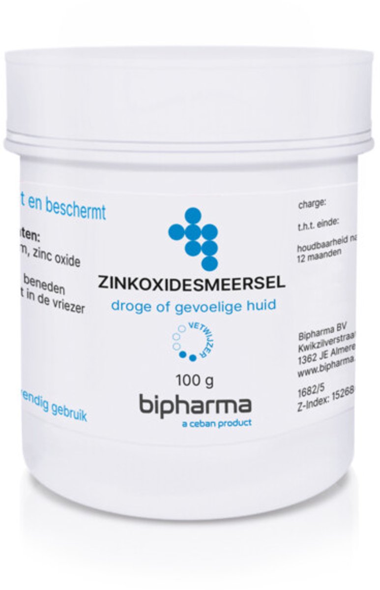 Bipharma Zinkoxidesmeersel Zinkolie - 2 x 100 gr - Voordeelverpakking