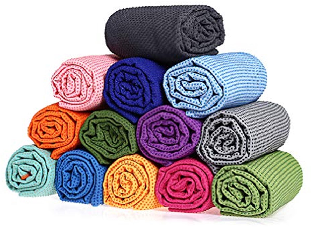 Antislip Microvezel Yogahanddoek - Fitness Sportdoek voor Yogamat - Lichtgrijs