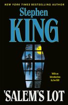 Boekcover van Stephen Kings 'Salem's Lot, met een raam in de vorm van een doodskist met griezelige figuren.