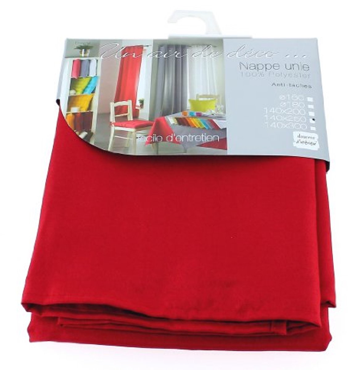 Rechthoekig Tafelkleed 140 x 300 cm - Effen Polyester in Rood