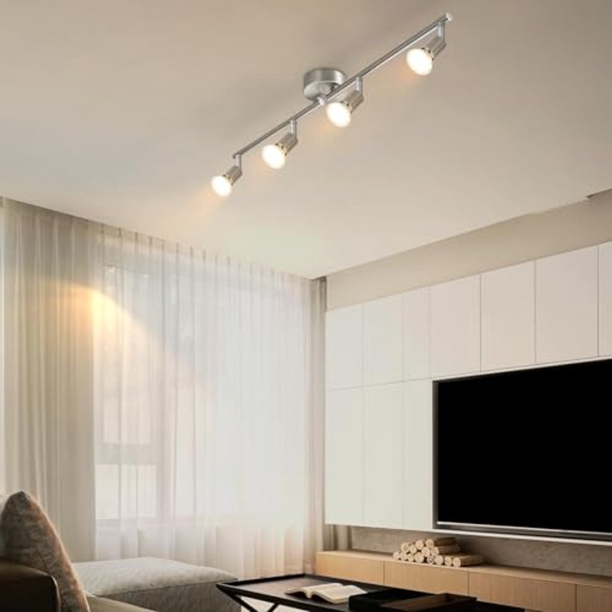 LED Plafondspot met 4 Vlammen - Draaibare Spotlamp voor Woonkamer en Slaapkamer