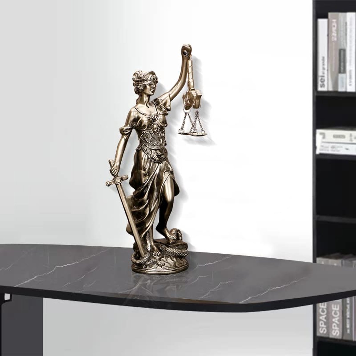 Vrouwe van Justitie standbeeld - Blinde Godin van Gerechtigheid - 30 cm beeldhouwkunst