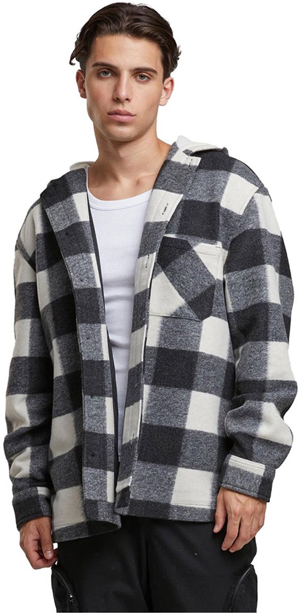 Urban Classics Big Check Jacket With Hood Tussenseizoensjas -gebroken L Zwart
