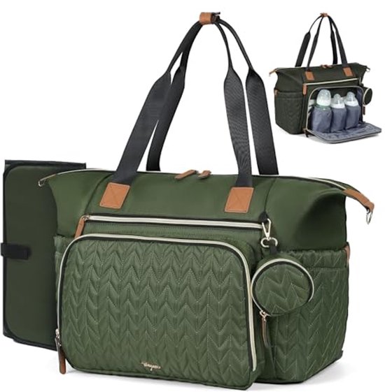 Tonyeee Luierrugzak, rugzak, 25-37 liter, uitbreidbare grote luiertas met aankleedkussen en kinderwagenriemen, reisrugzak, luiertas, Mommy bag, zwarte abrikoos, nieuw