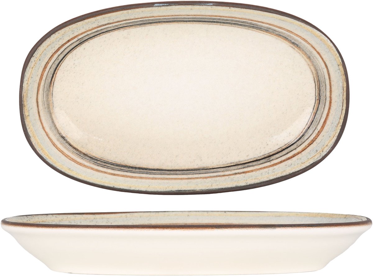 Bonna Serveerschaal - Cortado - Porselein - 24x14 cm - set van 2