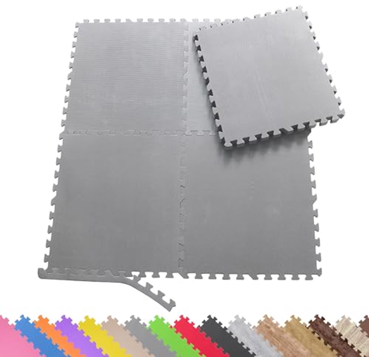 Beschermmatten set 18 stuks met randstukken voor fitness en sporttoestellen - 30x30 cm - Anti-slip en waterafstotend
