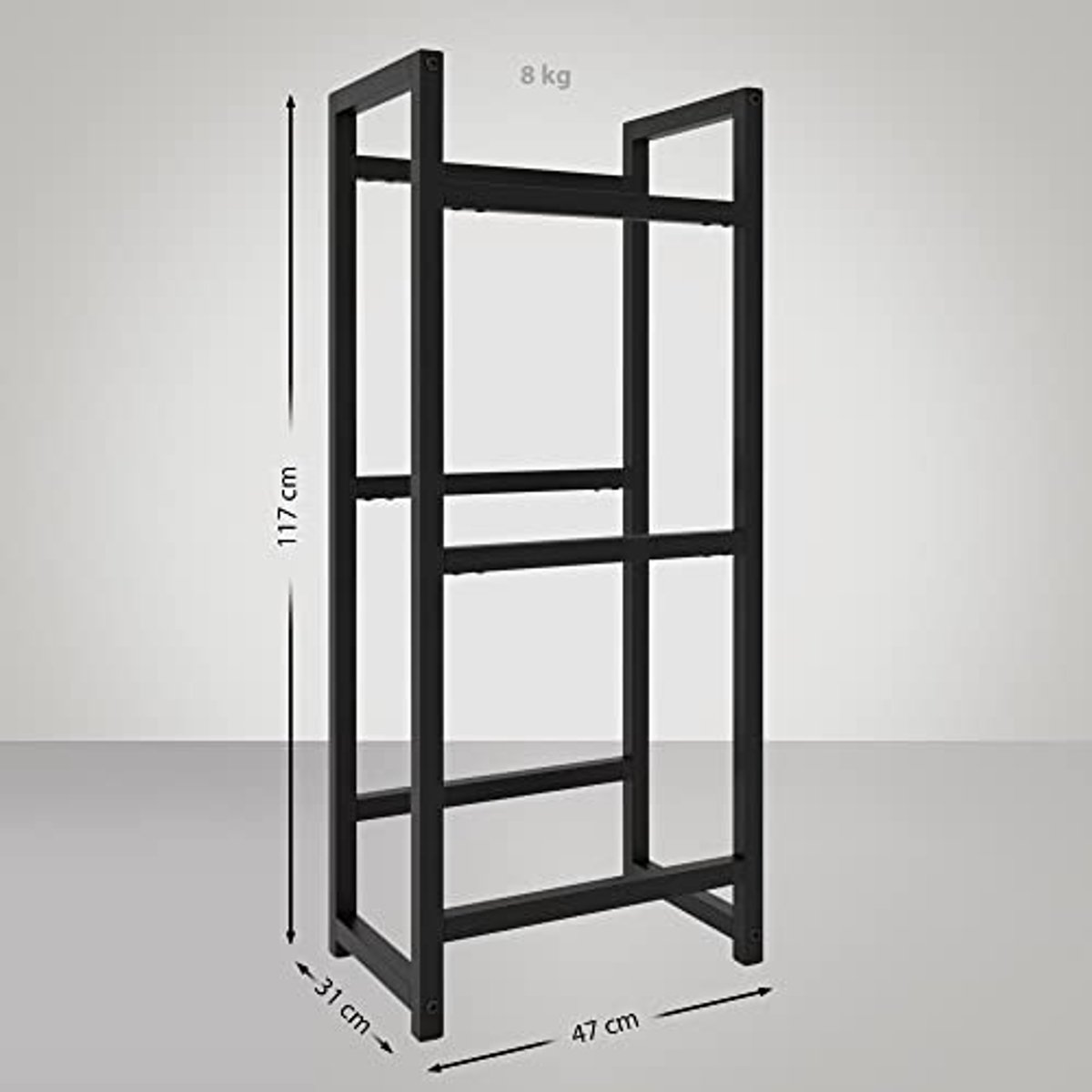 Stack Krattenrek - Zwart - 116x47x31 cm - Modern en Praktisch voor Drankflessen